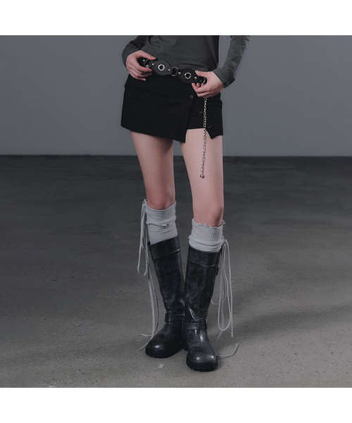 GROWHIDE(グロウハイド)の「ルネルフォールディングボタンスカートショーツ_ブラック(その他パンツ・レディース・ブラック・FREE)」の1枚目の写真