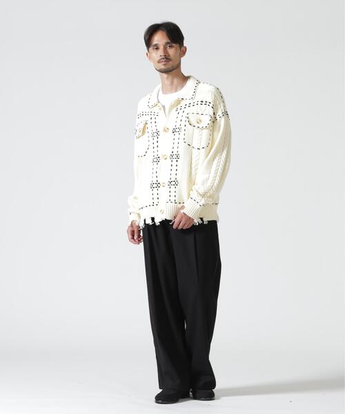 BEAVER(ビーバー)の「B omnivore/ビーオムニボー HANDSTITCH CABLE KNIT JKT ハンドステッチケーブルニットジャケット(ニット/セーター・メンズ・ホワイト/ブラック/ネイビー/ブラウン・M/L)」の17枚目の写真