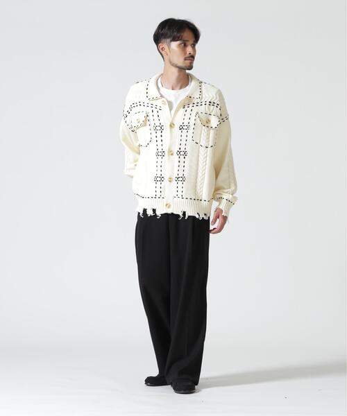 BEAVER(ビーバー)の「B omnivore/ビーオムニボー HANDSTITCH CABLE KNIT JKT ハンドステッチケーブルニットジャケット(ニット/セーター・メンズ・ホワイト/ブラック/ネイビー/ブラウン・M/L)」の18枚目の写真