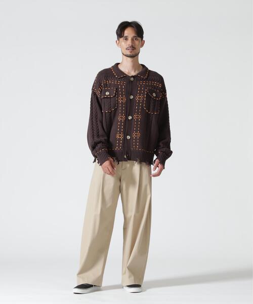 BEAVER(ビーバー)の「B omnivore/ビーオムニボー HANDSTITCH CABLE KNIT JACKET ハンドステッチケーブルニットジャケット(ニット/セーター・メンズ・ホワイト/ブラック/ネイビー/ブラウン・M/L)」の21枚目の写真