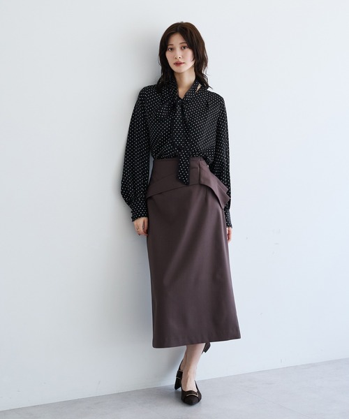 YECCA VECCA(イェッカヴェッカ)の「ドット柄レースボウタイ付きVネックブラウス(シャツ/ブラウス・レディース・ブラック/ブラウン・FREE)」の17枚目の写真