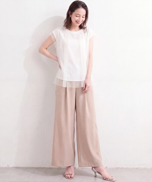 natural couture(ナチュラルクチュール)の「チュール重ねノースリTOPS(Tシャツ/カットソー・レディース・ネイビー/その他1/ブラック/オフホワイト/その他2・FREE)」の11枚目の写真