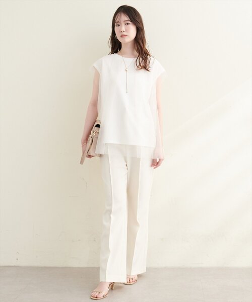 natural couture(ナチュラルクチュール)の「チュール重ねノースリTOPS(Tシャツ/カットソー・レディース・ネイビー/その他1/ブラック/オフホワイト/その他2・FREE)」の16枚目の写真