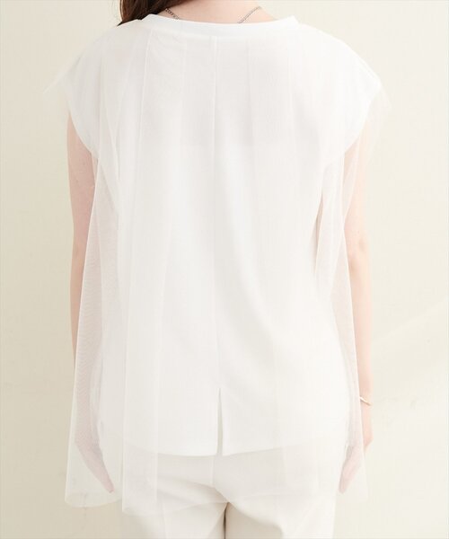 natural couture(ナチュラルクチュール)の「チュール重ねノースリTOPS(Tシャツ/カットソー・レディース・ネイビー/その他1/ブラック/オフホワイト/その他2・FREE)」の19枚目の写真