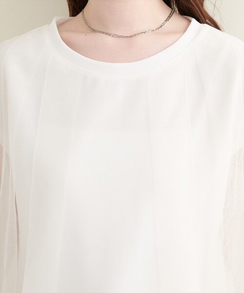 natural couture(ナチュラルクチュール)の「チュール重ねノースリTOPS(Tシャツ/カットソー・レディース・ネイビー/その他1/ブラック/オフホワイト/その他2・FREE)」の20枚目の写真