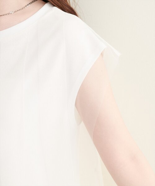 natural couture(ナチュラルクチュール)の「チュール重ねノースリTOPS(Tシャツ/カットソー・レディース・ネイビー/その他1/ブラック/オフホワイト/その他2・FREE)」の21枚目の写真