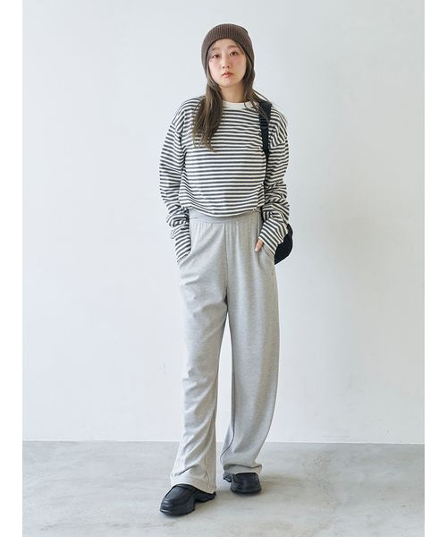 emmi(エミ)の「【W&T】ワイドイージーパンツ(その他パンツ・レディース・グレー/ブラック・0/1)」の20枚目の写真