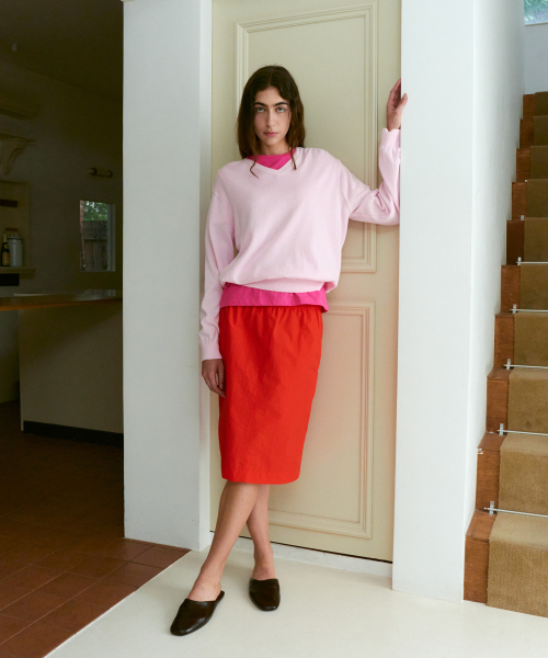 38COMEONCOMMON(38カモンコモン)の「Nylon Drawstring Banding Skirts (Red)(スカート・レディース・その他・FREE)」の1枚目の写真
