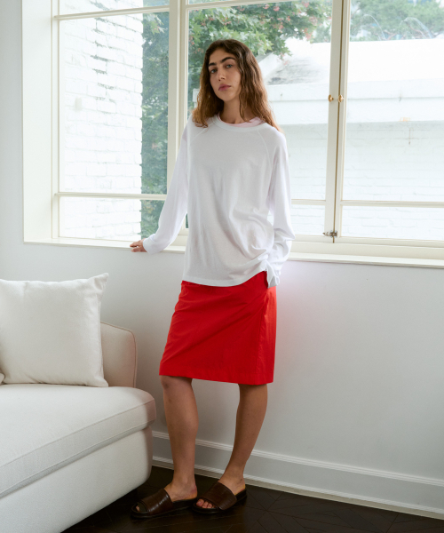 38COMEONCOMMON(38カモンコモン)の「Nylon Drawstring Banding Skirts (Red)(スカート・レディース・その他・FREE)」の3枚目の写真
