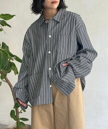 CPCM（シーピーシーエム）の「ストライプカバーオールシャツ（シャツ/ブラウス）」