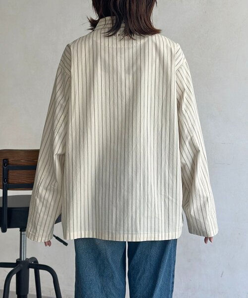CPCM(シーピーシーエム)の「ストライプカバーオールシャツ(シャツ/ブラウス・メンズ・アイボリー/サックスブルー/ネイビー/グリーン・MEDIUM/LARGE)」の16枚目の写真