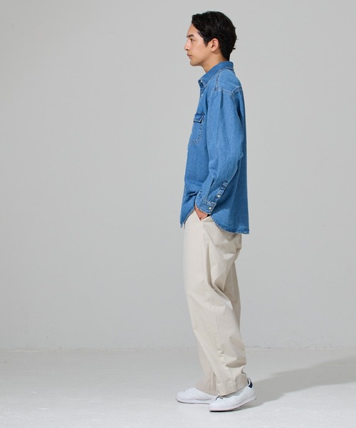 coca(coca)(コカ)の「ソフトツイルワイドチノパンツ(チノパンツ・メンズ・アイボリー/チャコール・L/M/XL)」の4枚目の写真