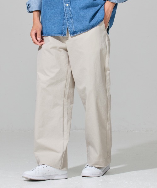 coca(coca)(コカ)の「ソフトツイルワイドチノパンツ(チノパンツ・メンズ・アイボリー/チャコール・L/M/XL)」の5枚目の写真