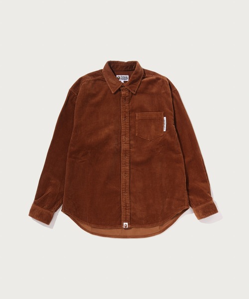 A BATHING APE(アベイシングエイプ)の「CORDUROY LS SHIRT(シャツ/ブラウス・メンズ・ネイビー/ブラウン・XX-LARGE/X-LARGE/MEDIUM/SMALL/LARGE)」の1枚目の写真
