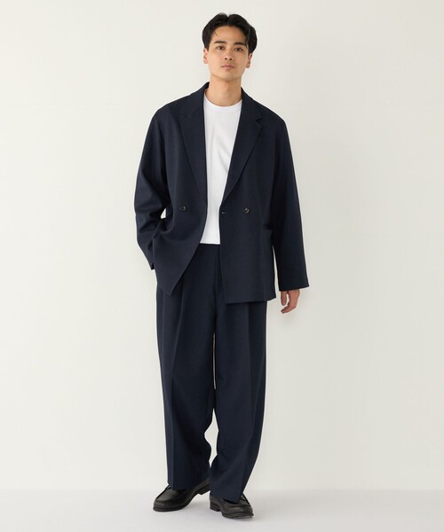 SHIPS Colors(シップス カラーズ)の「SHIPS Colors:〈洗濯機可能〉ストレッチ ギャバ ワイド スラックス(セットアップ対応)◇(その他パンツ・メンズ・ブラック/グレー/ネイビー・X-LARGE/LARGE/MEDIUM)」の4枚目の写真