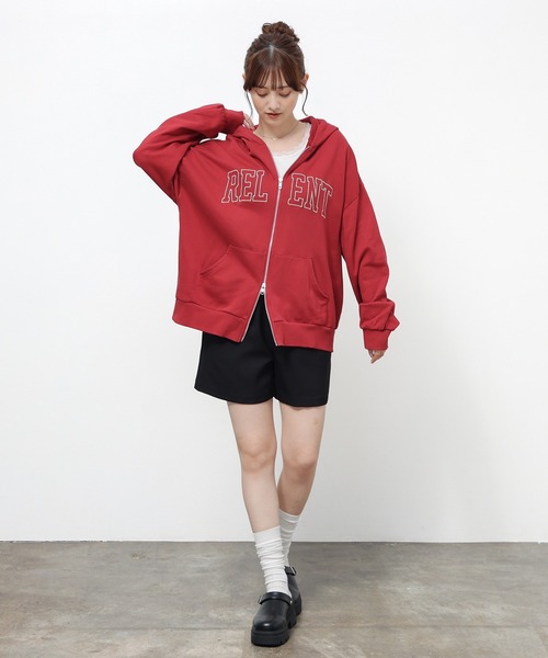 Honeys(ハニーズ)の「ロゴビッグジップパーカー(パーカー・レディース・ピンク/グリーン/ネイビー/杢グレー・M/L)」の10枚目の写真