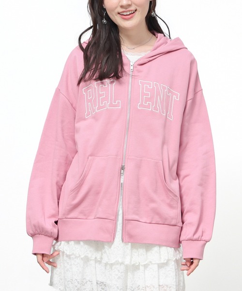 Honeys(ハニーズ)の「ロゴビッグジップパーカー(パーカー・レディース・ピンク/グリーン/ネイビー/杢グレー・M/L)」の22枚目の写真