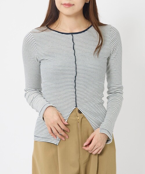 MILLER(ミラー)の「【Robert P Miller | ロバート・ピー・ミラー】Prib Slit PO/カットソー/長袖(Tシャツ/カットソー・レディース・ホワイト系その他/ブラウン系その他/ブラウン/チャコールグレー/ブラック系その他・フリー)」の2枚目の写真