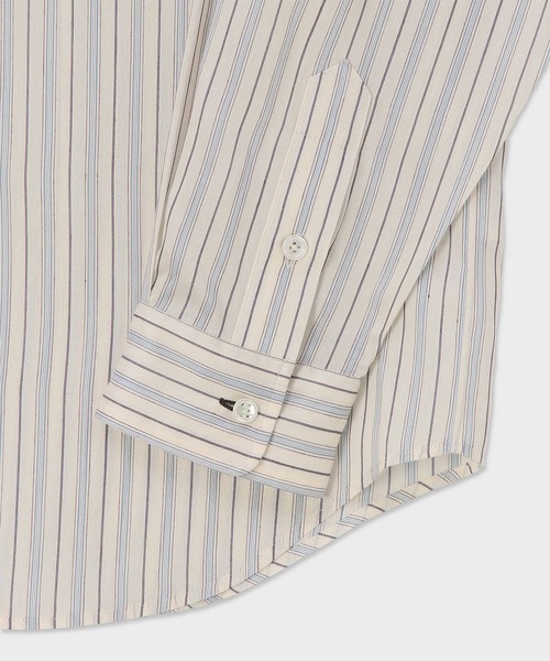 Paul Smith(ポールスミス)の「ウィメンズ ストライプ フリルネック 長袖シャツ / 265204 407B(シャツ/ブラウス・レディース・オフホワイト・40)」の2枚目の写真