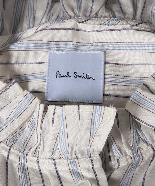 Paul Smith(ポールスミス)の「ウィメンズ ストライプ フリルネック 長袖シャツ / 265204 407B(シャツ/ブラウス・レディース・オフホワイト・40)」の3枚目の写真
