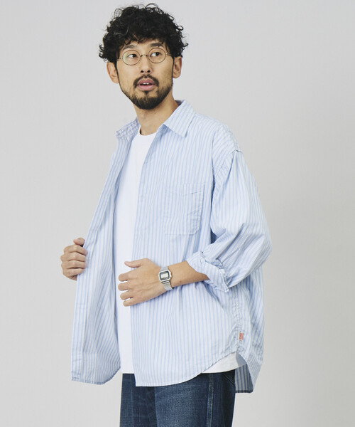 HINSON(ヒンソン)の「HINSON/ヒンソン レギュラーカラー ブロード ロングスリーブシャツ/リラックスフィット(シャツ/ブラウス・メンズ・オフホワイト/サックスブルー/その他9/その他15/その他16・SMALL/MEDIUM/LARGE)」の18枚目の写真