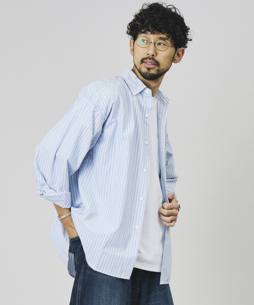 HINSON(ヒンソン)の「HINSON/ヒンソン レギュラーカラー ブロード ロングスリーブシャツ/リラックスフィット(シャツ/ブラウス・メンズ・オフホワイト/サックスブルー/その他9/その他15/その他16・SMALL/MEDIUM/LARGE)」の16枚目の写真