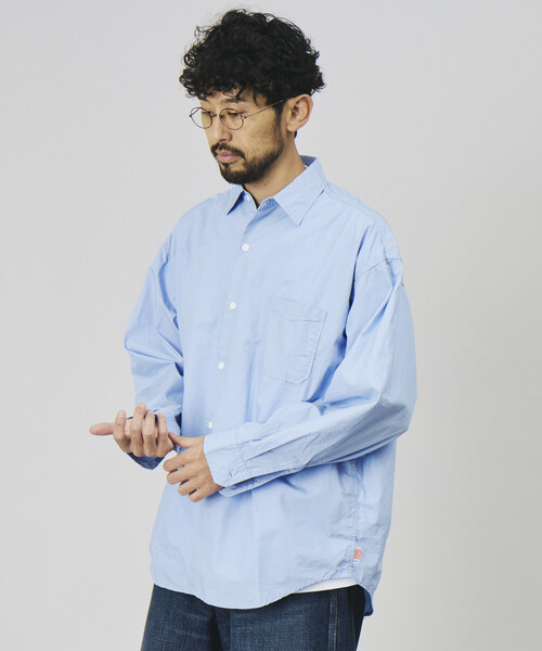HINSON(ヒンソン)の「HINSON/ヒンソン レギュラーカラー ブロード ロングスリーブシャツ/リラックスフィット(シャツ/ブラウス・メンズ・オフホワイト/サックスブルー/その他9/その他15/その他16・SMALL/MEDIUM/LARGE)」の15枚目の写真