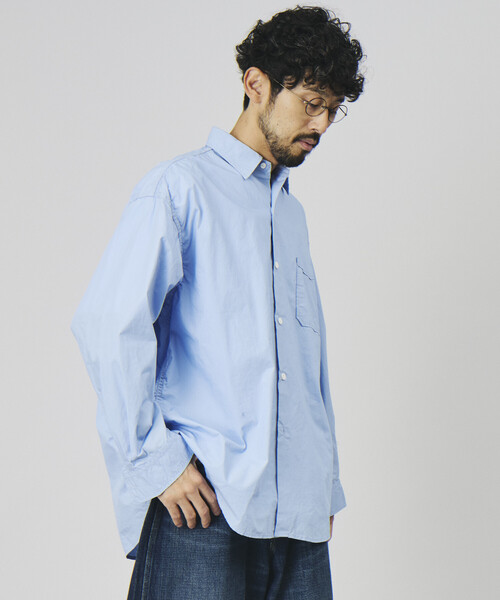 HINSON(ヒンソン)の「HINSON/ヒンソン レギュラーカラー ブロード ロングスリーブシャツ/リラックスフィット(シャツ/ブラウス・メンズ・オフホワイト/サックスブルー/その他9/その他15/その他16・SMALL/MEDIUM/LARGE)」の12枚目の写真