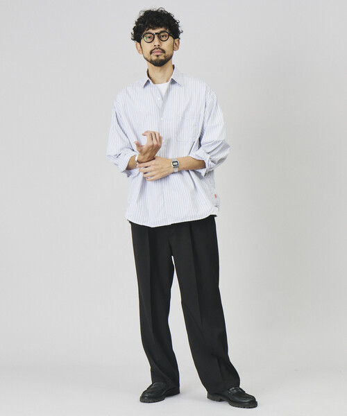 HINSON(ヒンソン)の「HINSON/ヒンソン レギュラーカラー ブロード ロングスリーブシャツ/リラックスフィット(シャツ/ブラウス・メンズ・オフホワイト/サックスブルー/その他9/その他15/その他16・SMALL/MEDIUM/LARGE)」の11枚目の写真