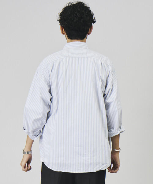 HINSON(ヒンソン)の「HINSON/ヒンソン レギュラーカラー ブロード ロングスリーブシャツ/リラックスフィット(シャツ/ブラウス・メンズ・オフホワイト/サックスブルー/その他9/その他15/その他16・SMALL/MEDIUM/LARGE)」の7枚目の写真