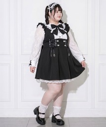 ハイウエストレースアップリボンハートワンピース