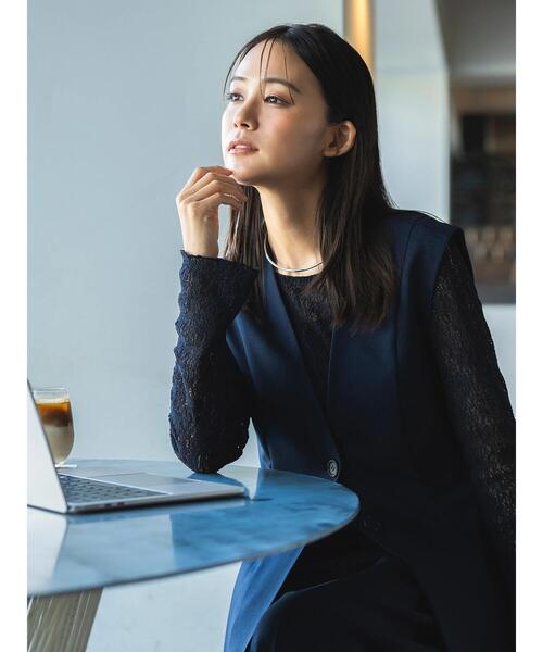 Te chichi(テチチ)の「ストレッチレースカットプルオーバー(Tシャツ/カットソー・レディース・オフホワイト/ブラック/ブラウン・F)」の13枚目の写真