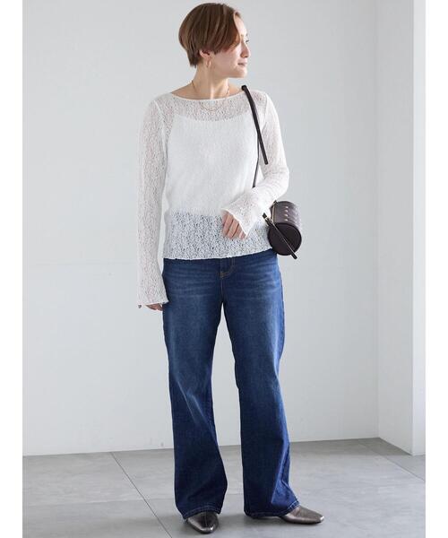Te chichi(テチチ)の「ストレッチレースカットプルオーバー(Tシャツ/カットソー・レディース・オフホワイト/ブラック/ブラウン・F)」の15枚目の写真