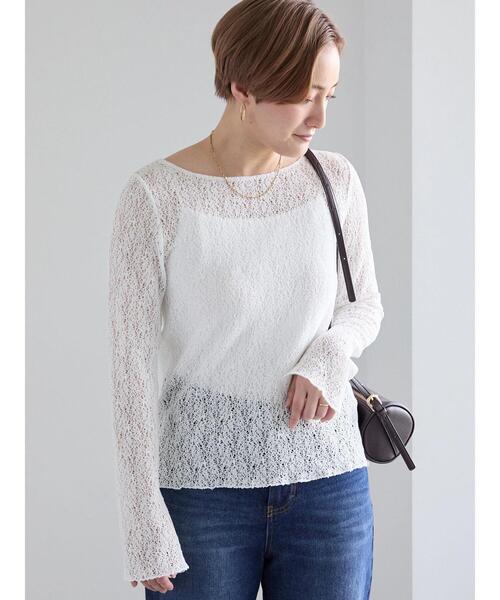 Te chichi(テチチ)の「ストレッチレースカットプルオーバー(Tシャツ/カットソー・レディース・オフホワイト/ブラック/ブラウン・F)」の16枚目の写真