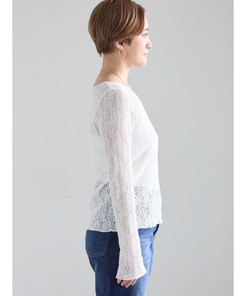 Te chichi(テチチ)の「ストレッチレースカットプルオーバー(Tシャツ/カットソー・レディース・オフホワイト/ブラック/ブラウン・F)」の17枚目の写真