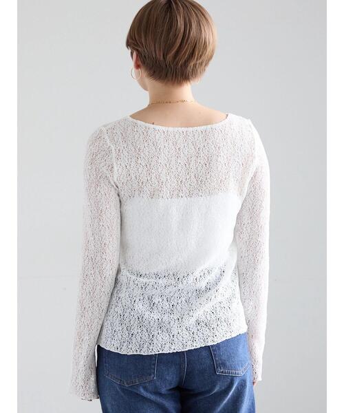 Te chichi(テチチ)の「ストレッチレースカットプルオーバー(Tシャツ/カットソー・レディース・オフホワイト/ブラック/ブラウン・F)」の18枚目の写真