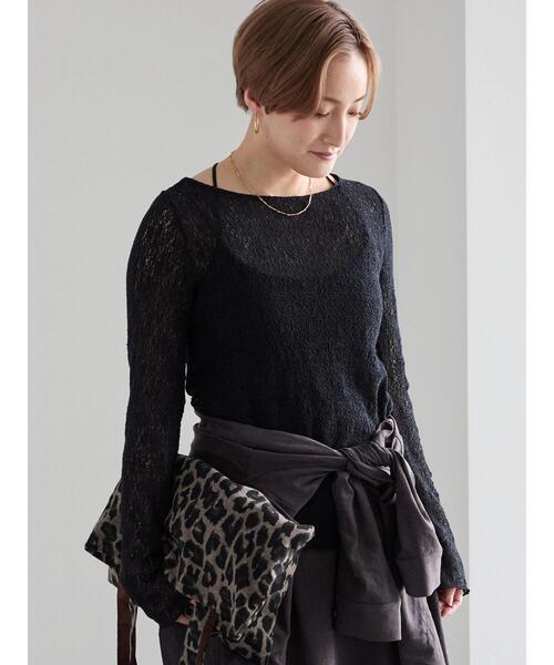 Te chichi(テチチ)の「ストレッチレースカットプルオーバー(Tシャツ/カットソー・レディース・オフホワイト/ブラック/ブラウン・F)」の21枚目の写真