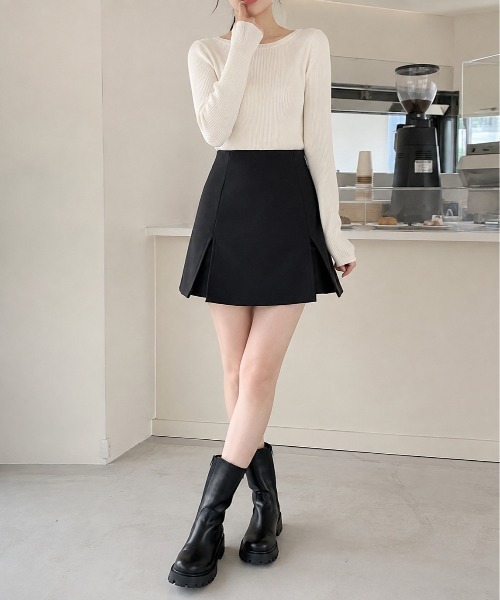 Mku Ekta（ムクエクタ）の「スリット入り台形ミニスカートパンツ（その他パンツ・レディース・ブラック・L/M/S）」の6枚目の写真