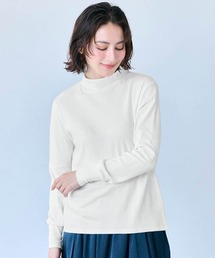 きこまぬコットン・あったかハイネック長袖Tシャツ【身生地綿100%】