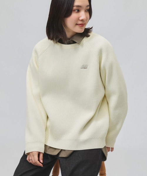 NEW BALANCE（ニューバランス）の「【別注】ニューバランス New Balance ニットプルオーバー 限定コラボ（ニット/セーター・レディース・ブラウン/ブラック/アイボリー・S/M/L/XL）」の2枚目の写真