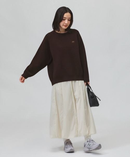 NEW BALANCE（ニューバランス）の「【別注】ニューバランス New Balance ニットプルオーバー 限定コラボ（ニット/セーター・レディース・ブラウン/ブラック/アイボリー・S/M/L/XL）」の8枚目の写真