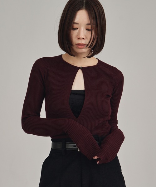 louren(ローレン )の「【louren/ローレン】Vneck knit bodysuit/Vネックニットボディスーツ(ニット/セーター・レディース・ワイン/ベージュ/ブラック/アイボリー・FREE)」の1枚目の写真