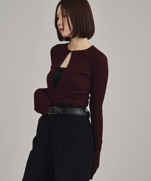louren(ローレン )の「【louren/ローレン】Vneck knit bodysuit/Vネックニットボディスーツ(ニット/セーター・レディース・ワイン/ベージュ/ブラック/アイボリー・FREE)」の11枚目の写真