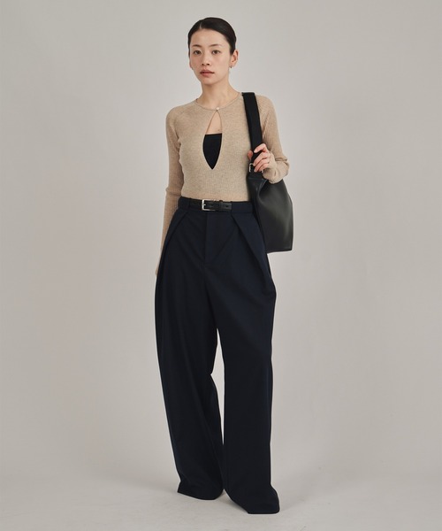 louren(ローレン )の「【louren/ローレン】Vneck knit bodysuit/Vネックニットボディスーツ(ニット/セーター・レディース・ワイン/ベージュ/ブラック/アイボリー・FREE)」の8枚目の写真