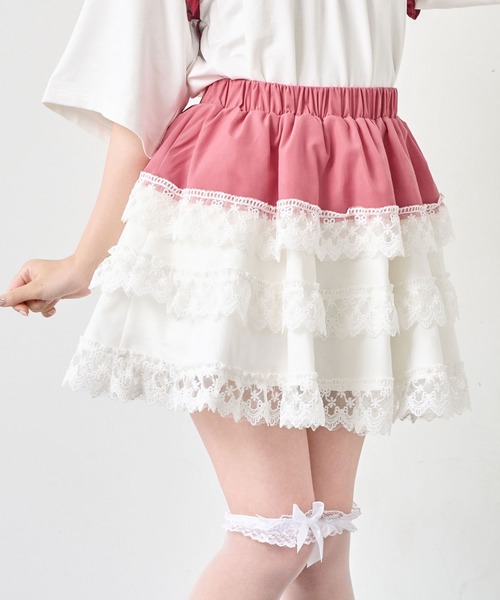 DearMyLove(ディアマイラブ)の「【サンリオ×DML】なりきりティアードミニスカート(スカート・レディース・ホワイト/ベビーピンク/ブルー/ブラック・3L/M-L)」の2枚目の写真