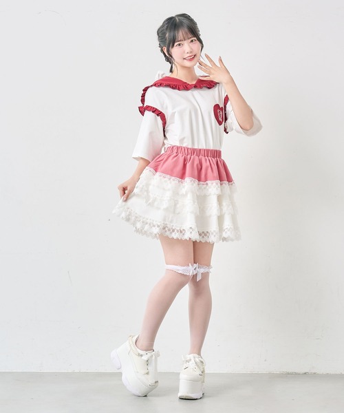 DearMyLove(ディアマイラブ)の「【サンリオ×DML】なりきりティアードミニスカート(スカート・レディース・ホワイト/ベビーピンク/ブルー/ブラック・3L/M-L)」の12枚目の写真