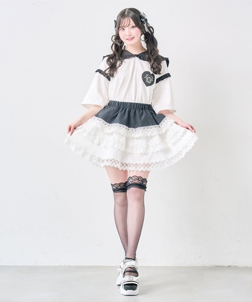 DearMyLove(ディアマイラブ)の「【サンリオ×DML】なりきりティアードミニスカート(スカート・レディース・ホワイト/ベビーピンク/ブルー/ブラック・3L/M-L)」の14枚目の写真
