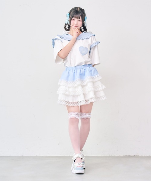 DearMyLove(ディアマイラブ)の「【サンリオ×DML】なりきりティアードミニスカート(スカート・レディース・ホワイト/ベビーピンク/ブルー/ブラック・3L/M-L)」の17枚目の写真