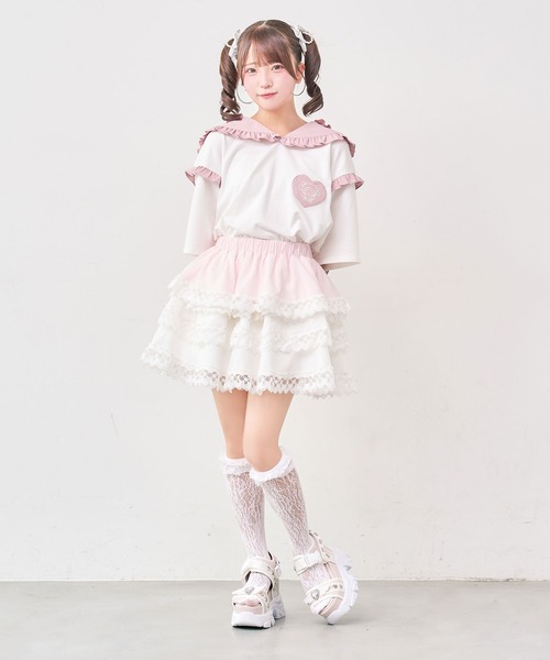 DearMyLove(ディアマイラブ)の「【サンリオ×DML】なりきりティアードミニスカート(スカート・レディース・ホワイト/ベビーピンク/ブルー/ブラック・3L/M-L)」の19枚目の写真