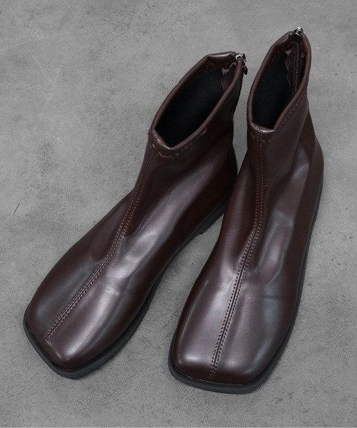THE CELL.(ザセルドット)の「スクエアショートブーツ SQUARE ANKLE BOOTS(ブーツ・レディース・ブラック/ブラウン・39/37/35)」の16枚目の写真